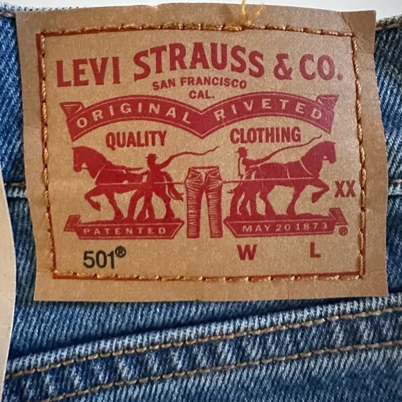 Levi's 501 Original Women's High Rise Jean Short Button Up Size 18W Blue, NEW - Picture 2 of 16